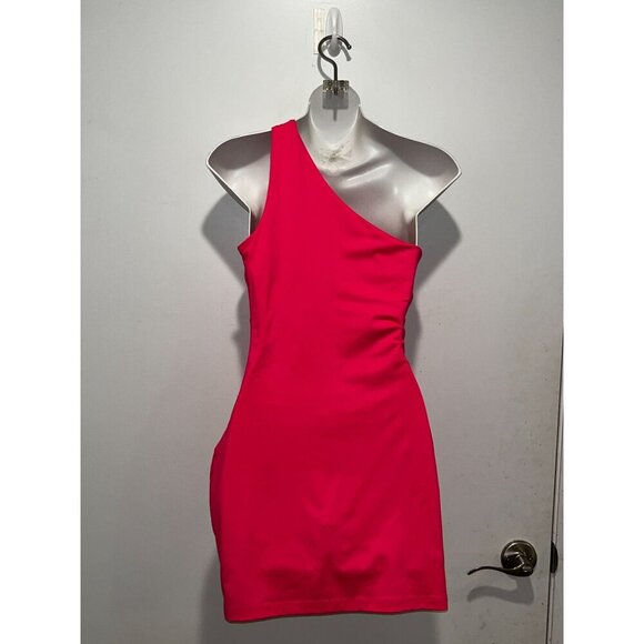 Superdown Maliya One Shoulder Mini Dress in Neon Pink  Size XS - Picture 5 of 9